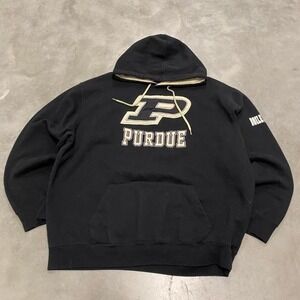 Vintage y2k 90s black and gold Purdue university college spellout hoodie